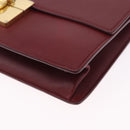 Salvatore Ferragamo Gancini Hand Bag Leather 2way Bordeaux Gold Auth 196796A-13