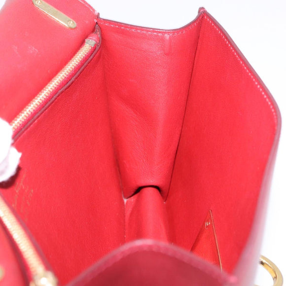 Salvatore Ferragamo Gancini Hand Bag Leather 2way Bordeaux Gold Auth 196796A