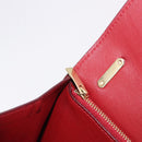 Salvatore Ferragamo Gancini Hand Bag Leather 2way Bordeaux Gold Auth 196796A-23