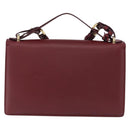 Salvatore Ferragamo Gancini Hand Bag Leather 2way Bordeaux Gold Auth 196796A-3
