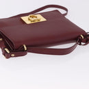 Salvatore Ferragamo Gancini Hand Bag Leather 2way Bordeaux Gold Auth 196796A-6