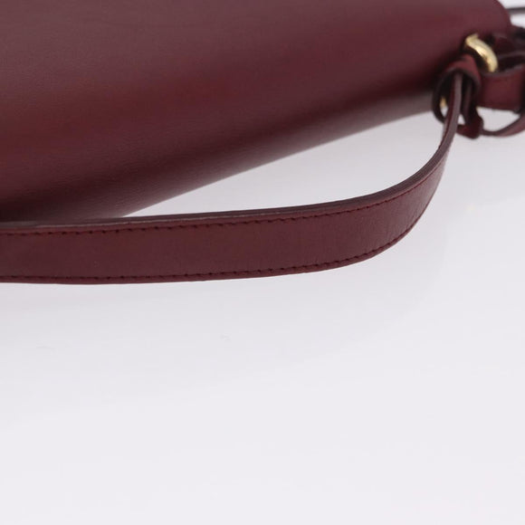 Salvatore Ferragamo Gancini Hand Bag Leather 2way Bordeaux Gold Auth 196796A