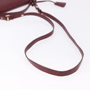 Salvatore Ferragamo Gancini Hand Bag Leather 2way Bordeaux Gold Auth 196796A-9