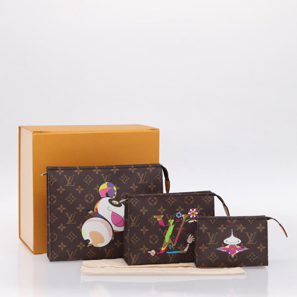 LOUIS VUITTON Monogram Panda Trio Posh Toilette Bag M13762 LV Auth 196797SM