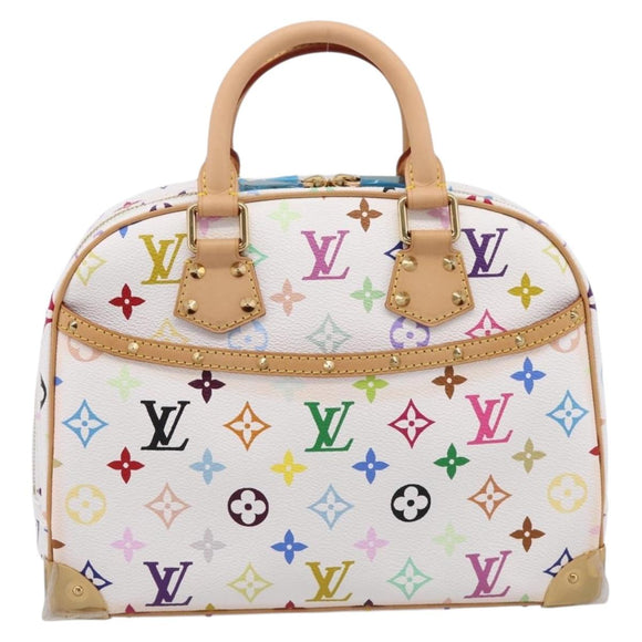 LOUIS VUITTON Monogram Multicolor Trouville Hand Bag White M92663 Auth 196798SM
