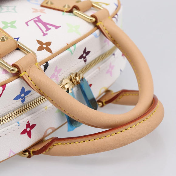 LOUIS VUITTON Monogram Multicolor Trouville Hand Bag White M92663 Auth 196798SM