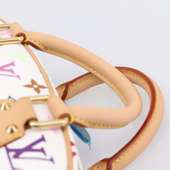 LOUIS VUITTON Monogram Multicolor Trouville Hand Bag White M92663 Auth 196798SM
