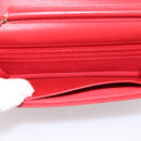 CHANEL Matelasse Chain Wallet Double Piece Lamb Skin Red Gold CC Auth 196801SAM-16