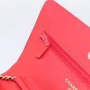 CHANEL Matelasse Chain Wallet Double Piece Lamb Skin Red Gold CC Auth 196801SAM-19