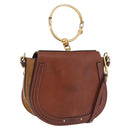 Chloe Nile Hand Bag Leather 2way Brown Gold Auth 196802A-1