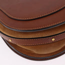 Chloe Nile Hand Bag Leather 2way Brown Gold Auth 196802A-16