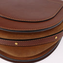 Chloe Nile Hand Bag Leather 2way Brown Gold Auth 196802A-17