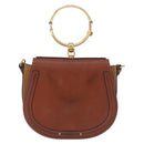 Chloe Nile Hand Bag Leather 2way Brown Gold Auth 196802A-13