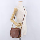 Chloe Nile Hand Bag Leather 2way Brown Gold Auth 196802A-24