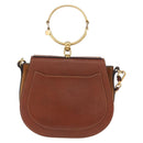 Chloe Nile Hand Bag Leather 2way Brown Gold Auth 196802A-2