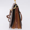 Chloe Nile Hand Bag Leather 2way Brown Gold Auth 196802A-3