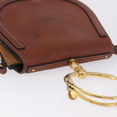 Chloe Nile Hand Bag Leather 2way Brown Gold Auth 196802A-6