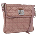 Christian Dior Canage Lady Dior Shoulder Bag Nylon Pink Silver Auth 196805-1