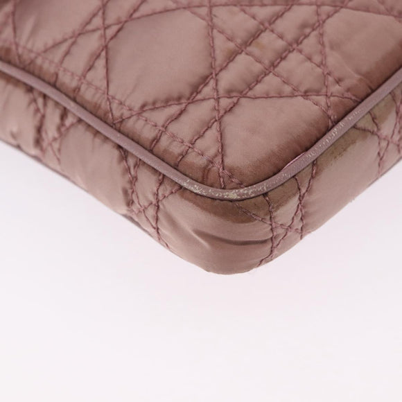 Christian Dior Canage Lady Dior Shoulder Bag Nylon Pink Silver Auth 196805