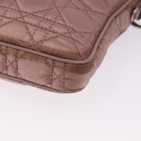 Christian Dior Canage Lady Dior Shoulder Bag Nylon Pink Silver Auth 196805