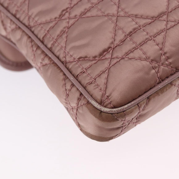 Christian Dior Canage Lady Dior Shoulder Bag Nylon Pink Silver Auth 196805