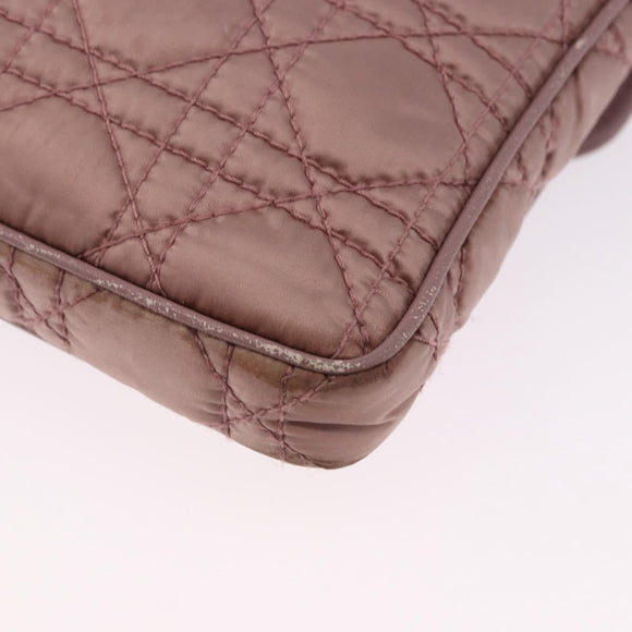Christian Dior Canage Lady Dior Shoulder Bag Nylon Pink Silver Auth 196805