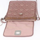 Christian Dior Canage Lady Dior Shoulder Bag Nylon Pink Silver Auth 196805-16