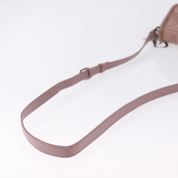 Christian Dior Canage Lady Dior Shoulder Bag Nylon Pink Silver Auth 196805