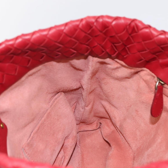 BOTTEGA VENETA INTRECCIATO Tote Bag Leather Red 162937 Auth 196807A