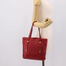 BOTTEGA VENETA INTRECCIATO Tote Bag Leather Red 162937 Auth 196807A-24
