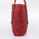 BOTTEGA VENETA INTRECCIATO Tote Bag Leather Red 162937 Auth 196807A-3