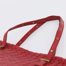 BOTTEGA VENETA INTRECCIATO Tote Bag Leather Red 162937 Auth 196807A-14