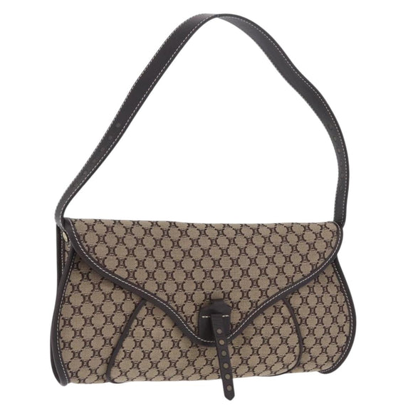 CELINE Macadam Shoulder Bag Beige Auth 196808V
