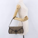 CELINE Macadam Shoulder Bag Beige Auth 196808V-23