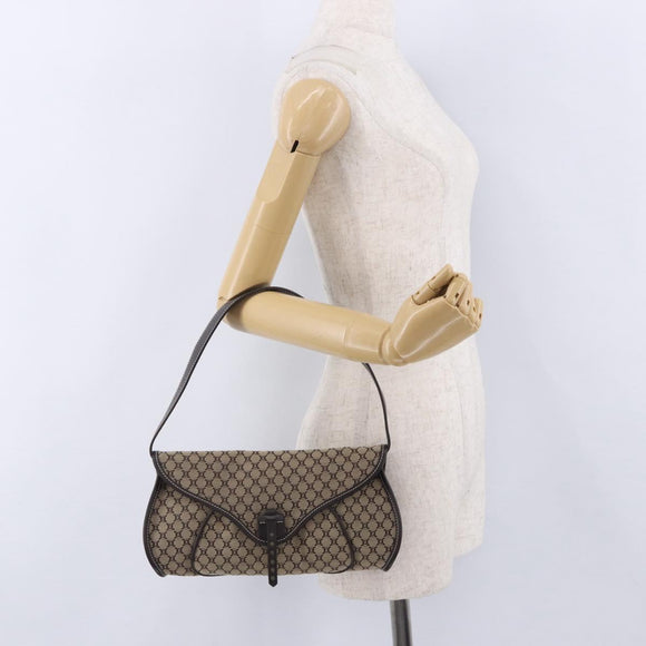 CELINE Macadam Shoulder Bag Beige Auth 196808V