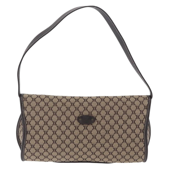 CELINE Macadam Shoulder Bag Beige Auth 196808V
