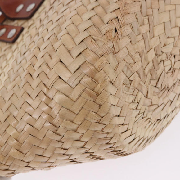 BALENCIAGA Bistro Pannier Hand Bag Raffia Beige 452654 Auth 196810A
