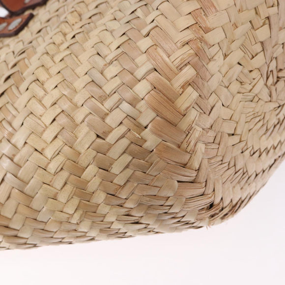 BALENCIAGA Bistro Pannier Hand Bag Raffia Beige 452654 Auth 196810A