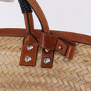 BALENCIAGA Bistro Pannier Hand Bag Raffia Beige 452654 Auth 196810A-18