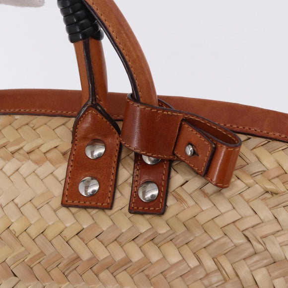 BALENCIAGA Bistro Pannier Hand Bag Raffia Beige 452654 Auth 196810A