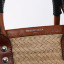 BALENCIAGA Bistro Pannier Hand Bag Raffia Beige 452654 Auth 196810A-19