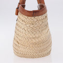 BALENCIAGA Bistro Pannier Hand Bag Raffia Beige 452654 Auth 196810A-4