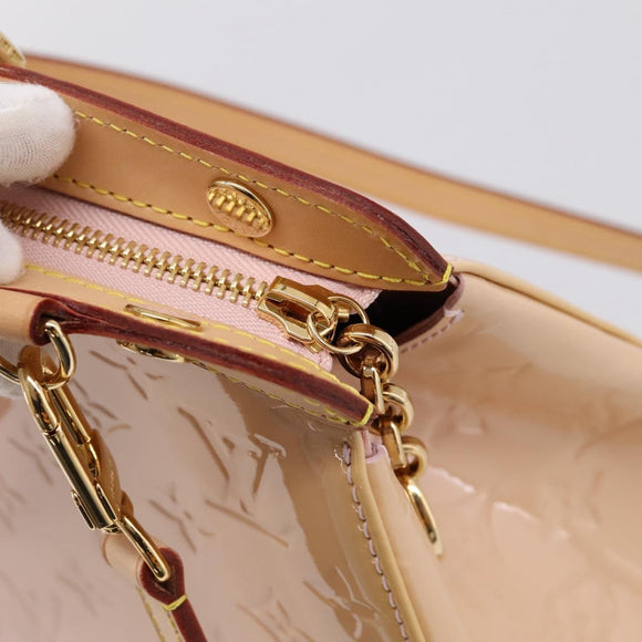 LOUIS VUITTON Monogram Vernis Blair MM Bag Rose Velur M91588 LV Auth 196811V
