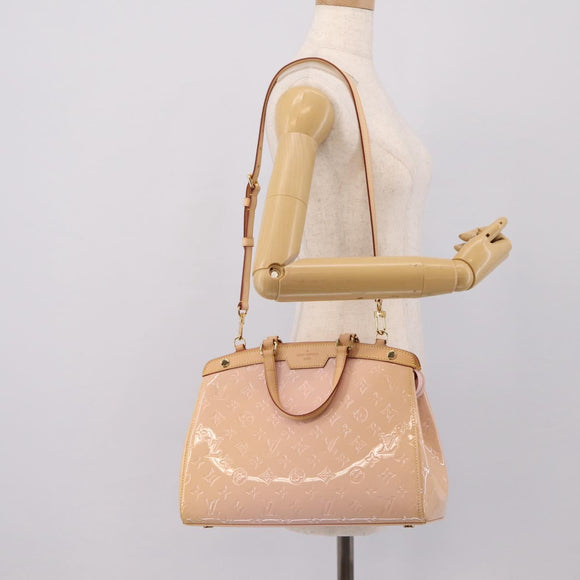 LOUIS VUITTON Monogram Vernis Blair MM Bag Rose Velur M91588 LV Auth 196811V