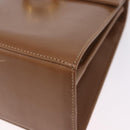 Salvatore Ferragamo Gancini Hand Bag Leather 2way Brown Gold Auth 196812-14