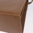Salvatore Ferragamo Gancini Hand Bag Leather 2way Brown Gold Auth 196812-16
