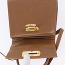 Salvatore Ferragamo Gancini Hand Bag Leather 2way Brown Gold Auth 196812-18