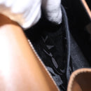 Salvatore Ferragamo Gancini Hand Bag Leather 2way Brown Gold Auth 196812-27