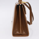 Salvatore Ferragamo Gancini Hand Bag Leather 2way Brown Gold Auth 196812-6