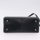 Salvatore Ferragamo Gancini Hand Bag Leather 2way Navy Gold Auth 196816-12